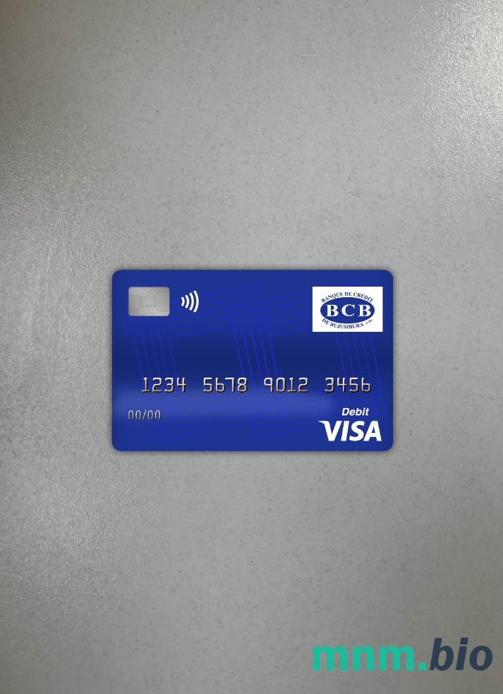 Burundi Credit bank of Bujumbura visa obciążyć card wygląd fotograficzny skan PSD + zdjęcie